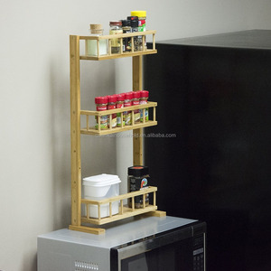 <span class=keywords><strong>Portaspezie</strong></span> a 3 livelli in bambù, organizer per spezie, scaffale porta barattoli per condimenti, organizer per spezie da cucina da appoggio o da parete - Product Image 3