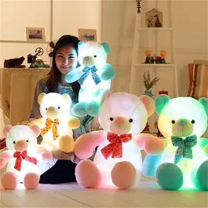 Parlak LED Oyuncak Ayı Doldurulmuş Hayvanlar peluş oyuncak Büyük Bebek led ışık Up Teddy Bear
