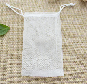 Face care interface soap net bag, white rope handmade soap bubble net, can be customized soap bubble bag