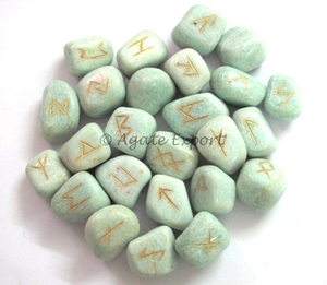 Comprar Metaphysical New Age Tools Amazonite Rune Set Feng Shui Healing Gemstone - Product Image 1