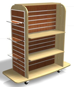 Hot Sale <strong>Custom</strong> <strong>MDF</strong> Slat Wall Panel <strong>Display</strong> <strong>Stand</strong> 2 Side Gondola <strong>for</strong> Clothing Shop <strong>Display</strong> - Product Image 6