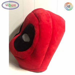 C031 데드풀 플러시 오버 사이즈 헤드 의상 마블 도매 ODM 할로윈 마스크 파티 호의 풀 헤드 소프트 플러시 마스크 할로윈 - Product Image 5