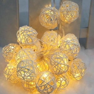 Economico Patio Cafe camera da letto decorazione della festa di nozze di Natale Appeso in <span class=keywords><strong>rattan</strong></span> stringa della sfera di luce - Product Image 1