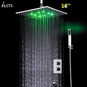 Valve thermostatique <span class=keywords><strong>de</strong></span> douche à haute débit, ensemble <span class=keywords><strong>de</strong></span> douche avec lumière LED intelligente pour <span class=keywords><strong>salle</strong></span> <span class=keywords><strong>de</strong></span> bains - Product Image 3