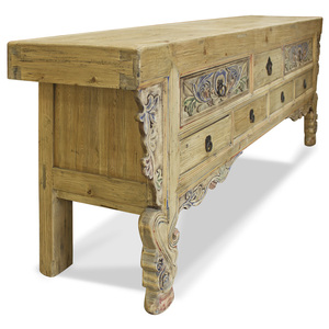 Mobile Console Vintage Asiatico Intagliato per Soggiorno, Riproduzione di <span class=keywords><strong>Mobili</strong></span> Antichi - Product Image 4