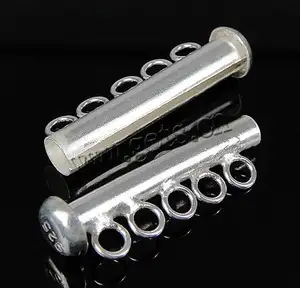 5 strand Sterling Silver metal slide lock clasp