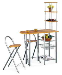 Verschillende stijlen ruimtebesparend thuis keuken eetkamer kleine meubels hout top eettafel 2 stoel met opslag planken