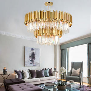 Big Home Beleuchtung Kristall Led Kronleuchter Decken leuchte Luxus K9 Kristall Kronleuchter & Pendel leuchten Gold - Product Image 2