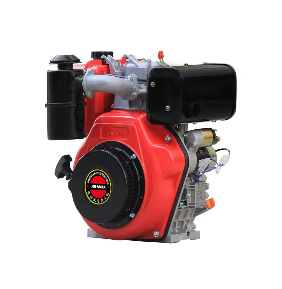 Air-Cooled Slotting Poros Red Single Silinder Listrik <span class=keywords><strong>Mulai</strong></span> 186FA 10hp Mesin Diesel