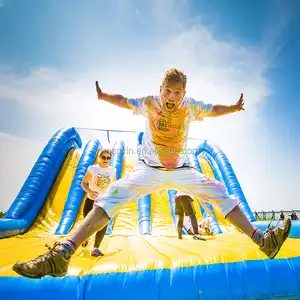 Evento comercial usar cor personalizado o diversão louca 5k adulto percurso de obstáculo inflável para venda