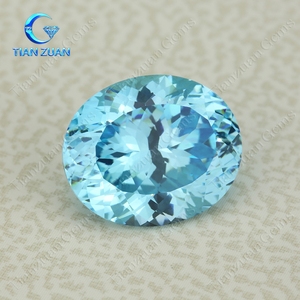 AAAAAA+ Quality Aquamarine Cz Stone Oval Shape Gemstone for DIY Jewelry Design Making - Product Image 4