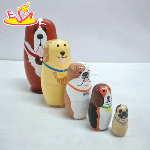 2018 al por mayor animales diseño jerarquización muñecas de madera matryoshka ruso para niños W06D096 - Product Image 4