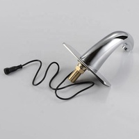 Robinet à capteur sans contact à montage sur plan, monocommande, en céramique, pour hôtel, hôpital, salle de bain, finition laiton chromé, robinet intelligent pour eau froide