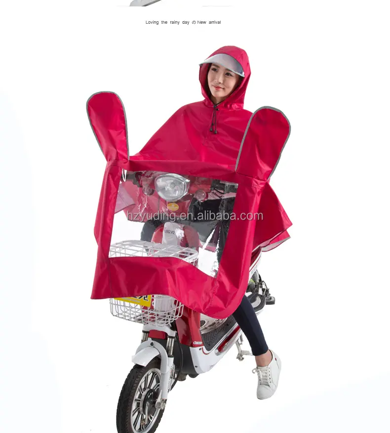 100% Waterproof Motor Bike Polyester Transparent Brim Raincoat Unisex Adult Riding Rain Coat Rain Poncho