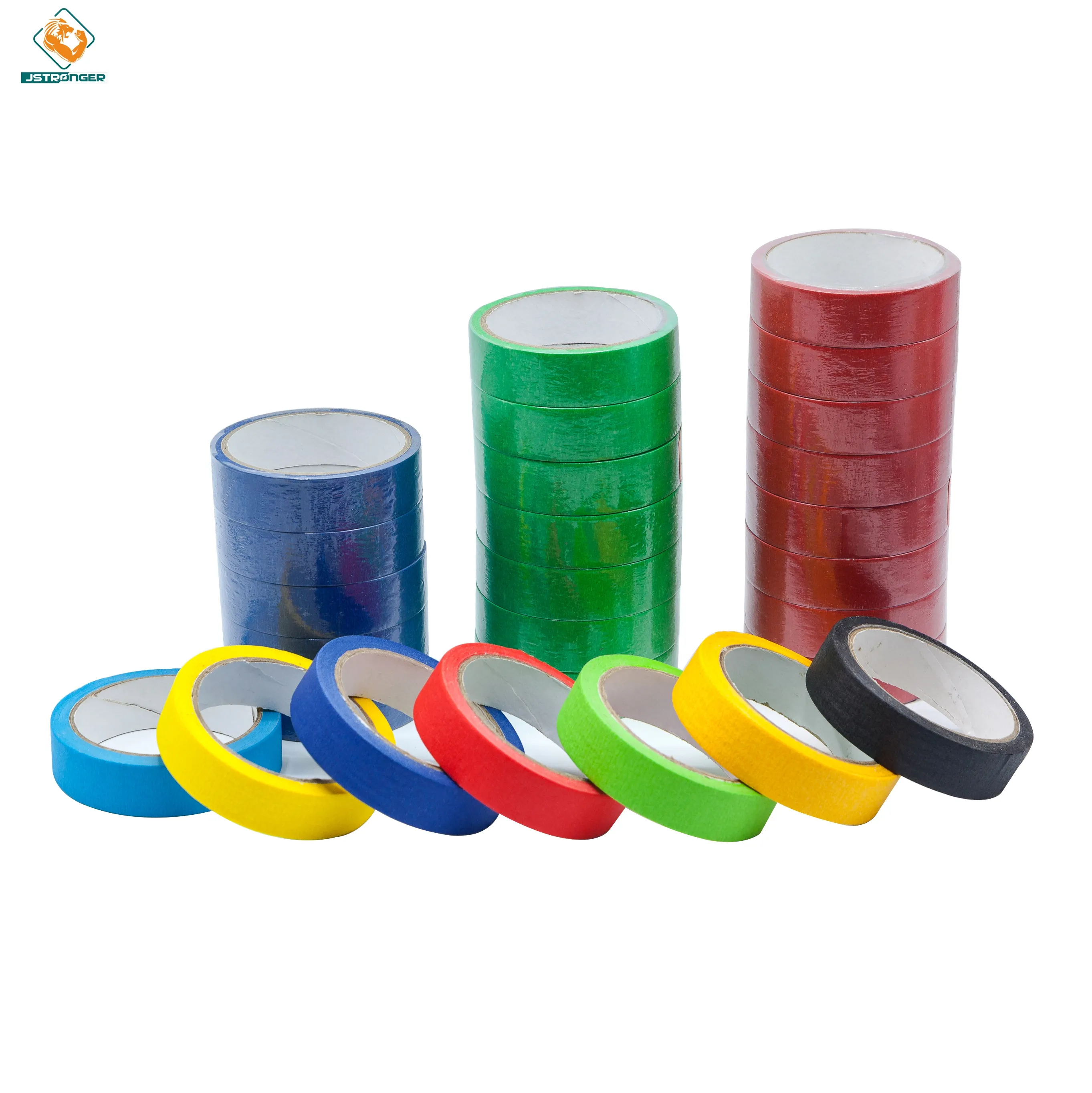 Factory Supply White Indoor Painting Self Adhesive General Purpose Usage Crepe Paper Colorful Decoration Masking Tape