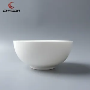 热销中国制造4 8英寸陶瓷汤陶瓷陶瓷碗酒店圆形白色碗，带有您自己的徽标