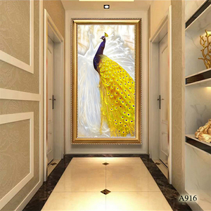 Impresión de Arte Animal Moderno en Color Hermoso, Pintura Decorativa de Pavo Real en Relieve, Impresión <span class=keywords><strong>Digital</strong></span> en <span class=keywords><strong>Lienzo</strong></span> - Product Image 3