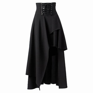 NEW TREND Womens Steampunk Gothic <strong>Black</strong> <strong>Long</strong> <strong>Skirt</strong> - Product Image 1