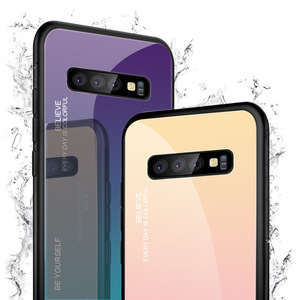 Coque de téléphone Samsung Galaxy s10 Plus, étui dégradé de couleur, en verre trempé TPU, Protection complète, <span class=keywords><strong>360</strong></span> - Product Image 5