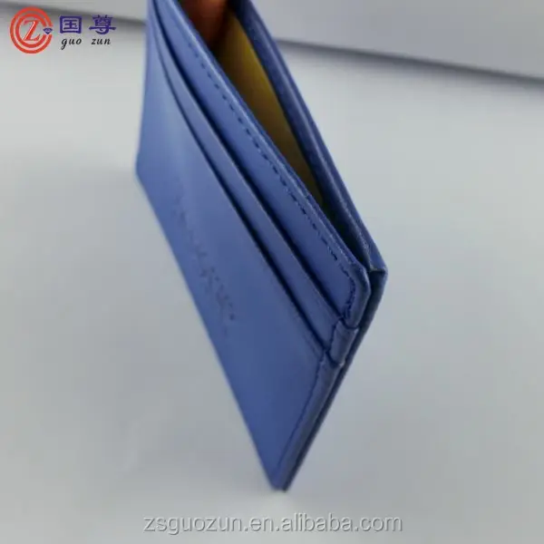 Slim Wallet / Black Genuine Real Leather / Minimalist Credit Card Case / Holder