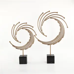 Modern luxury metal marble decorative sculpture art for hotel home ornaments