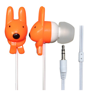 2019 funny design rabbit shape earphones, cartoon animal shape earbuds for kids