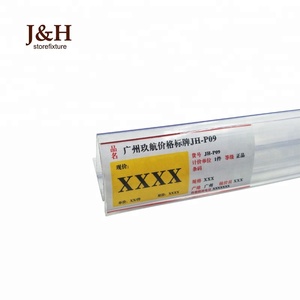 J & H Storefixture Tùy Chỉnh Rõ Ràng Kệ Siêu Thị <span class=keywords><strong>Bullnose</strong></span> Wet Dữ Liệu Dải Stopper Nhựa Dính Cong Giá Nhãn Chủ - Product Image 5
