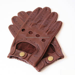 Gants de moto thermiques en peau de mouton marron FESHO très demandés pour hommes, compatibles écran tactile, pour le cyclisme et la conduite, élégants, quatre saisons - Product Image 1