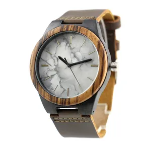 China Uhrwerk Marken lässig Marmor Leder Luxus Holz Armbanduhr Hersteller für Herren