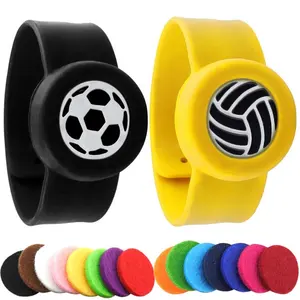 Bambini RAGGIUNGERE 25 millimetri In Acciaio Inox Olio Essenziale Diffusore Medaglione Braccialetto Aromaterapia Schiaffo Del Silicone Wristband