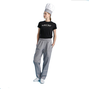 <span class=keywords><strong>Pantalon</strong></span> de chef à carreaux <span class=keywords><strong>noir</strong></span> et blanc unisexe <span class=keywords><strong>Pantalon</strong></span> de <span class=keywords><strong>serveuse</strong></span> de restaurant - Product Image 5