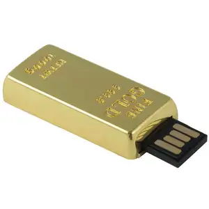 Anti Kopie Metalen Gouden Bar Geheugenstick Custom Logo USB Flash Drive