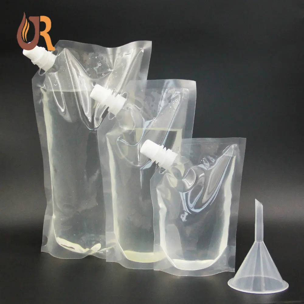 Hochwertige Größe maßge schneiderte klare 10 Liter biologisch abbaubare Stand-up-Plastiktüte Beutel für kalte flüssige Getränke tragen Auslauf beutel Tasche