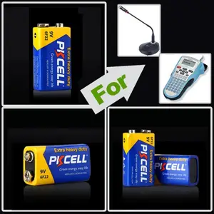 Vendita calda PKCELL Heavy Duty Batteria 9v Batteria A Secco 6F22 9v Batteria per Giocattoli di Telecomando Della Macchina Fotografica