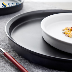 Logotipo personalizado Plana Vajilla de Porcelana Fina de Pizza Placa de Copo de Nieve de Color <span class=keywords><strong>Blanco</strong></span> Puro - Product Image 3