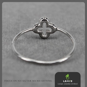 Marca Nuevo Árabe Boda de Cuatro Hojas Del Trébol de <span class=keywords><strong>San</strong></span> Valentín Regalo 925 Anillos de Plata - Product Image 3