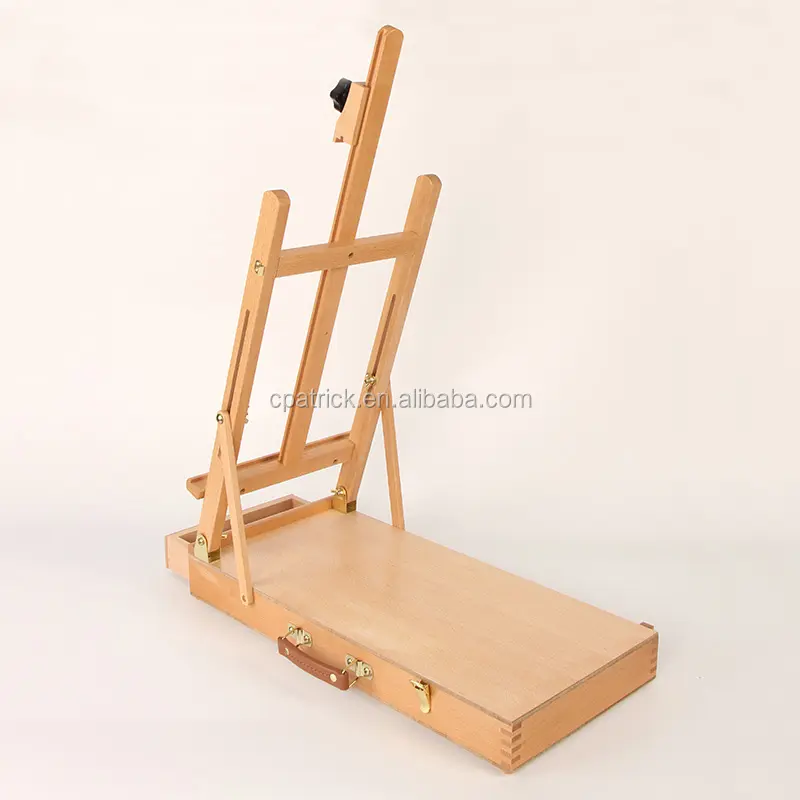 Caballete de escritorio de madera ajustable para artista, caja plegable con cajón, alta calidad, 2022