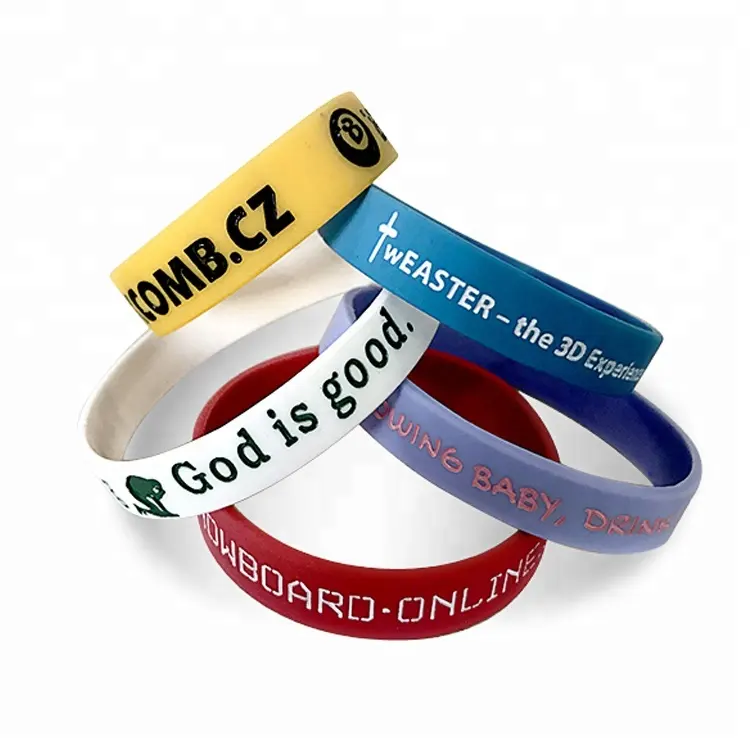 Custom Promotional Bracelet Adjustable rubber festival sport pvc Wrist Band Silicone Wristband with logo