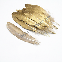 Plumes scintillantes métalliques, 1 pièce, or, accessoires de mode, DIY, plumes d'oie, peintes, vente en gros
