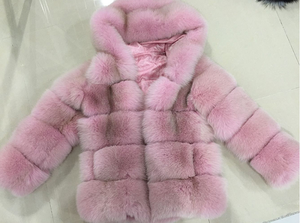 <span class=keywords><strong>Cappotto</strong></span> Invernale da Donna in <span class=keywords><strong>Pelliccia</strong></span> di <span class=keywords><strong>Volpe</strong></span> di Alta Qualità Rosa Antico - Product Image 5