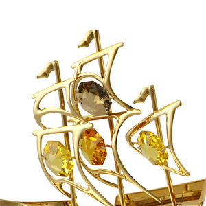 Crystocraft - Figura de Velero Náutico de Lujo Europeo, Chapado en Oro Extremo, 10.1x8.7cm, 0.129kg, Cristales de Corte Brillante, Regalo Empresarial - Product Image 3