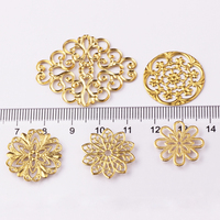100 pièces/sac, filigranes en laiton antique doré rose, vente en gros, connecteurs en filigranes pour la fabrication de bijoux, boucles d'oreilles