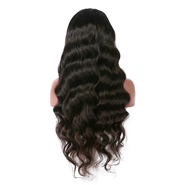Natural hair line natural Color Virgin human hair wig 30" inch malaysian full lace wig