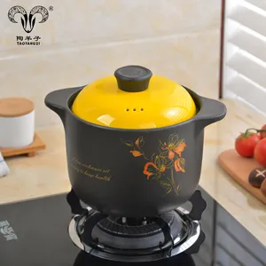 Kleine Gesundheit Hot Pot Suppen topf Keramik Auflauf mit Deckel für Feuer verwendet
