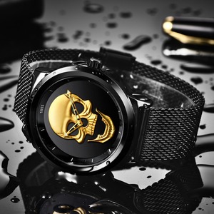 <span class=keywords><strong>Orologio</strong></span> LIGE LG9876 con Teschio 3D per Uomo, Quadrante <span class=keywords><strong>Vintage</strong></span> in Acciaio Inox <span class=keywords><strong>da</strong></span> 44mm, <span class=keywords><strong>Orologio</strong></span> <span class=keywords><strong>da</strong></span> <span class=keywords><strong>Polso</strong></span> al Quarzo Impermeabile e Resistente + Confezione Regalo - Product Image 2