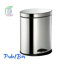 Antideslizante 12 litros nuevo diseño oval foot pedal cubo de basura, contenedor de metal para basura - Product Image 6
