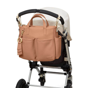 Custom Handbag High Quality Mummy <strong>Bag</strong> Fashion Genuine Leather <strong>Baby</strong> Diaper <strong>Bag</strong> - Product Image 2
