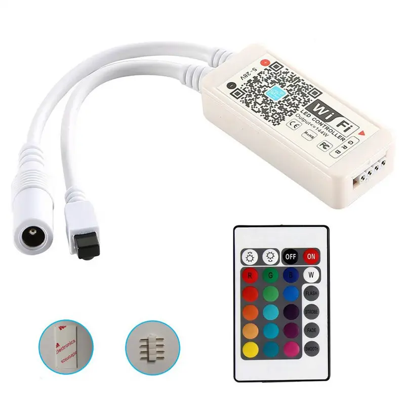 Rgb Remote Control WiFi RGB LED Controller Free App Comes With 24 Keys Remote Compatible With Alexa Google Home Widget IFTTT And Siri