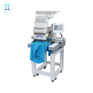 High Speed Commercial 12 Colors Computerized single head embroidery sewing machine / embroidery machine 2 heads