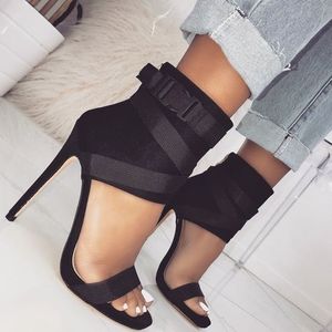 CSS17 Sandalias de tacón alto para mujer Tendencias de moda Temporada de verano Suede Upper Sexy High Heels - Product Image 5